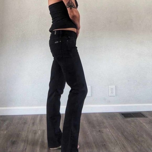 7 For All Mankind Black Straightleg Jeans. Size 28 - Picture 1 of 9
